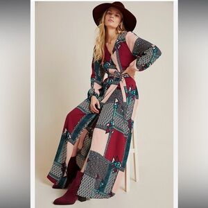 NWOT S Anthropologie Porridge Virginia Wrap Maxi Dress